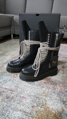 Rick Owens x Dr. Martens 1918 Boots Size 42 Black Leather New