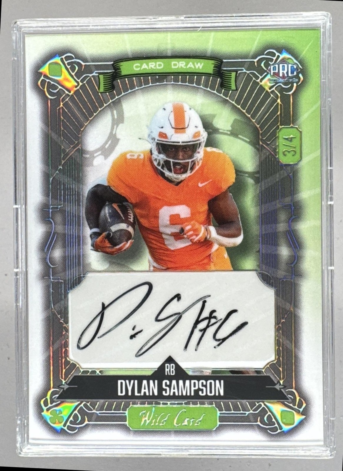 Dylan Sampson 2024 Wild Card 5 Draw Green Auto Contemporary RC /4