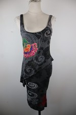 DESIGUAL VESTITO A BRETELLE DONNA TG M WOMAN CASUAL VINTAGE DRESS ABITO ADERENTE