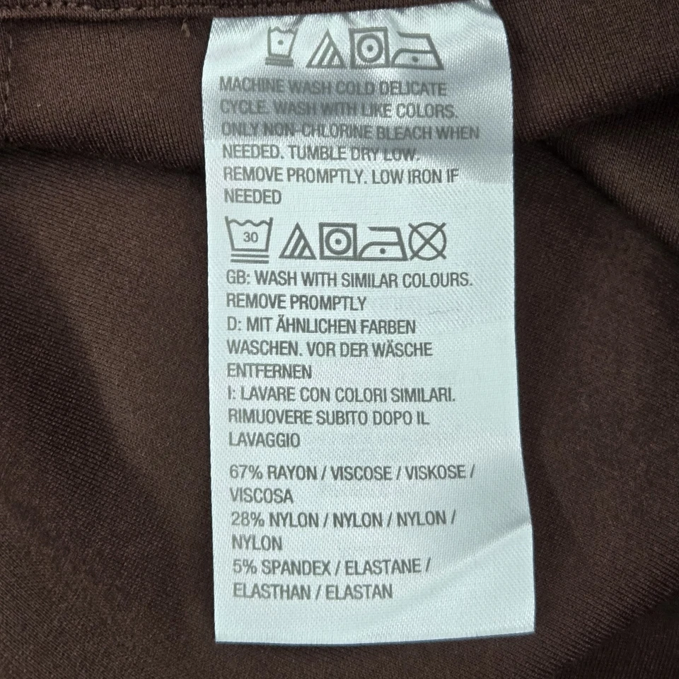 Susan Graver Women Pants L Brown Nylon Rayon 30" Inseam Pull On Stretch - Image 3 of 4