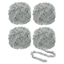 35yds Faux Fur Yarn, 4 Skeins Fuzzy Yarn Crochet Fluffy Yarn Soft, Light Grey