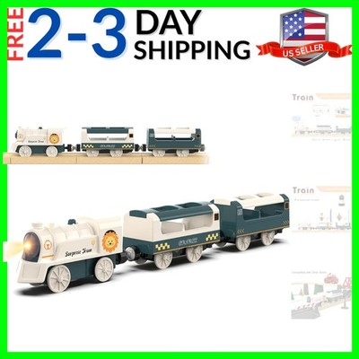 Battery Powered Train Set for Railway System, Electric Train Toys for Wooden ...