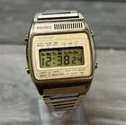 vtg Seiko LC A59-4039 Gold Tone Chronograph Digital LCD  Watch 33mm RUNNING