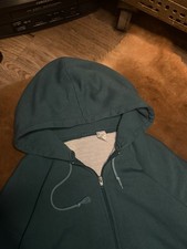 Vintage 80s/90s Thermal-Lined Zip-Up Hoodie Distressed