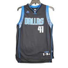 RARE Adidas Dallas Mavericks Nowitzki #41 Jersey NBA  Basketball Youth L 