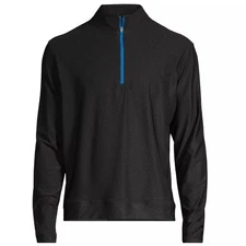 Swag Golf Stacked Skulls Performance Quarter-Zip Sweater in Black size Medium