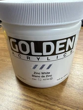 Golden Acrylic 16 Oz heavy body Zinc White, new