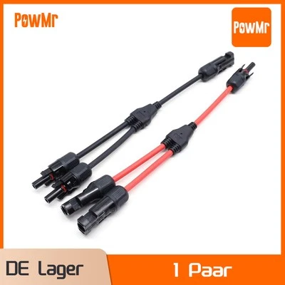 POWMR Cable Solar Distribuidor Y 1 Par Panel Solar 1Y2 Y Enchufe Cable Fotovoltaico