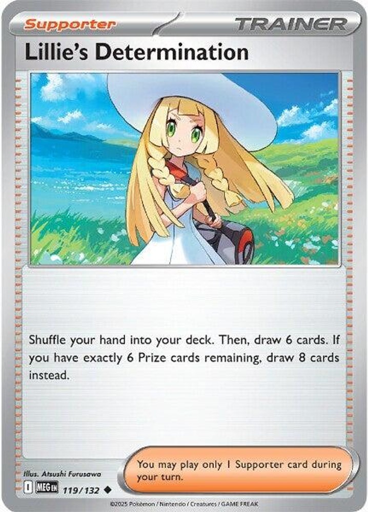 Lillie's Determination (119/132) Uncommon NM MEG Mega Evolution Pokemon TCG