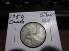 Canada 1950 - 25 Cent Quarter Canadian Coin - 80% Silver