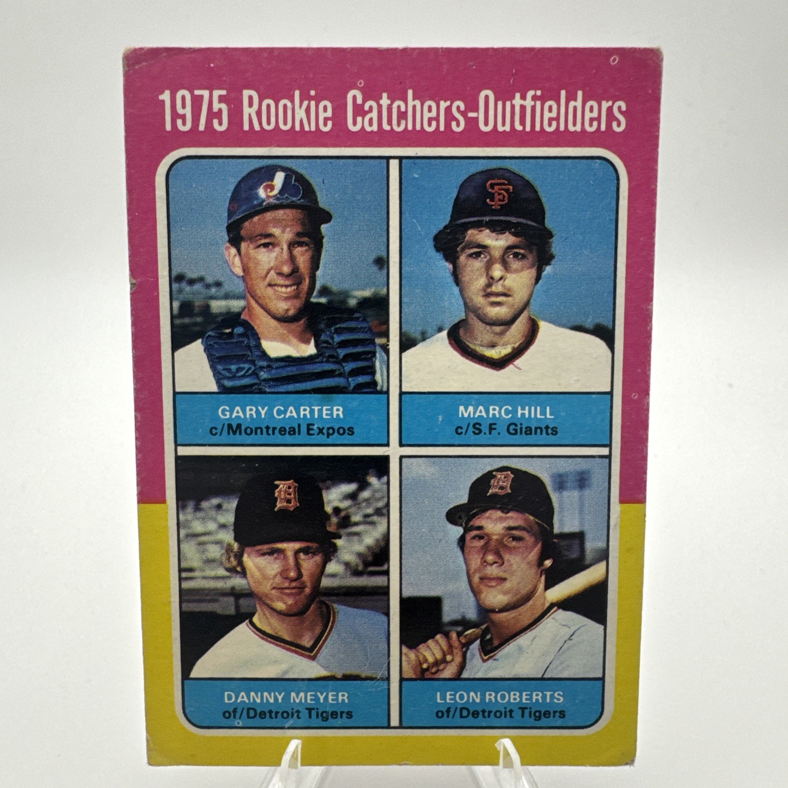 1975 Topps #620 1975 Rookie Catchers-Outfielders Gary Carter/Hill/Meyer/Roberts