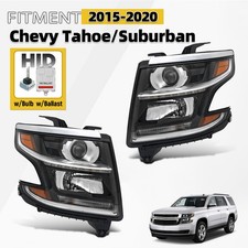 Pair HID Headlight For 2015-2020 Chevy Tahoe/Suburban w/ Bulb&Ballast Left+Right