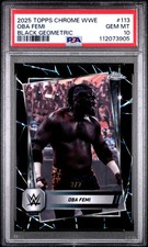 2025 Topps Chrome WWE Oba Femi #113 Black Geometric Finite 2/2 PSA 10