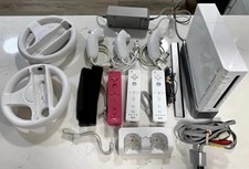 Wii Family Bundle! 3 Controllers Nunchucks Two Wheels 33 Games! TESTED