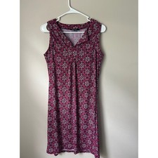 Nine West Dress Sleeveless Pink Purple Floral Print Casual  Dress Beach Boho