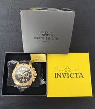 Invicta Mens Quartz Chronograph Black/Gold Di...