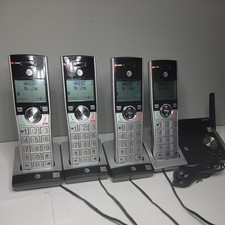 AT T CL82415 DECT 6.0 4-Handsets Cordless Phone Answering System Silver Used
