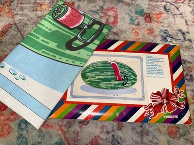 Vintage NEW Bassetti Cotton Linen Large Tea Hand Towel 1960s