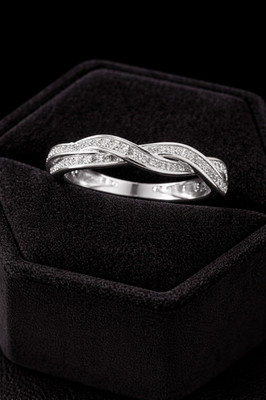 Verschlungener Eternity Ring Sterlingsilber 925 gepunzt British Made Größe K - S
