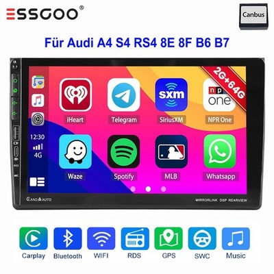 Apple Carplay Autoradio Android13 2+64G GPS Für Audi A4 2000-2008 S4 8E 8H B6 B7
