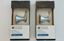 Two (2) factory sealed Delta 73835-SS Lahara Single Robe Hooks -Stainless