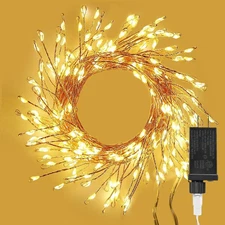 Fairy Lights Plug In 10Ft 200Led Cluster Lights Waterproof String Light Warm WT