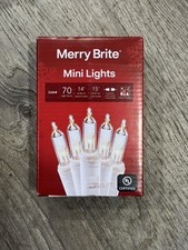 Merry Brite 70 Count Mini Lights, Clear Bulb/white Wire 15ft