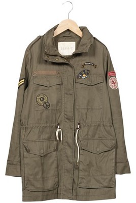 Esprit Mantel Damen Jacke Parka Gr. EU 38 Baumwolle Grün #a14yvn3
