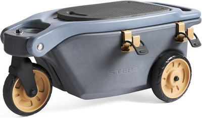 Step2 Evertough Garden Hopper Rolling Gardening Cart with Seat, Heavy-Duty Wheel