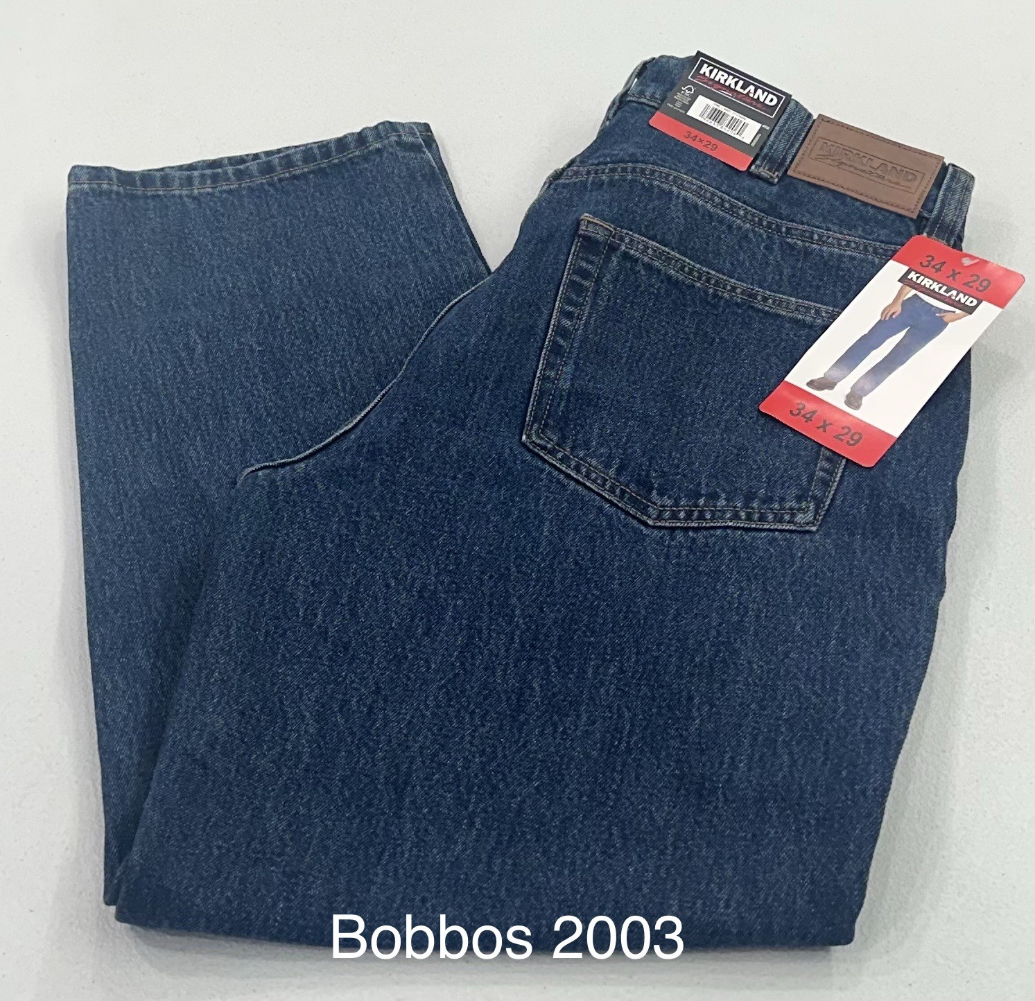 Kirkland Signature Men's Double-Stitched 100% Cotton Jeans, Blue, Size 34X29