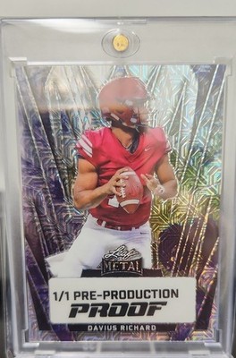 2024 Leaf Metal Davius Richard Pre-Production Proof 1/1 Purple-N.C.C. Eagles