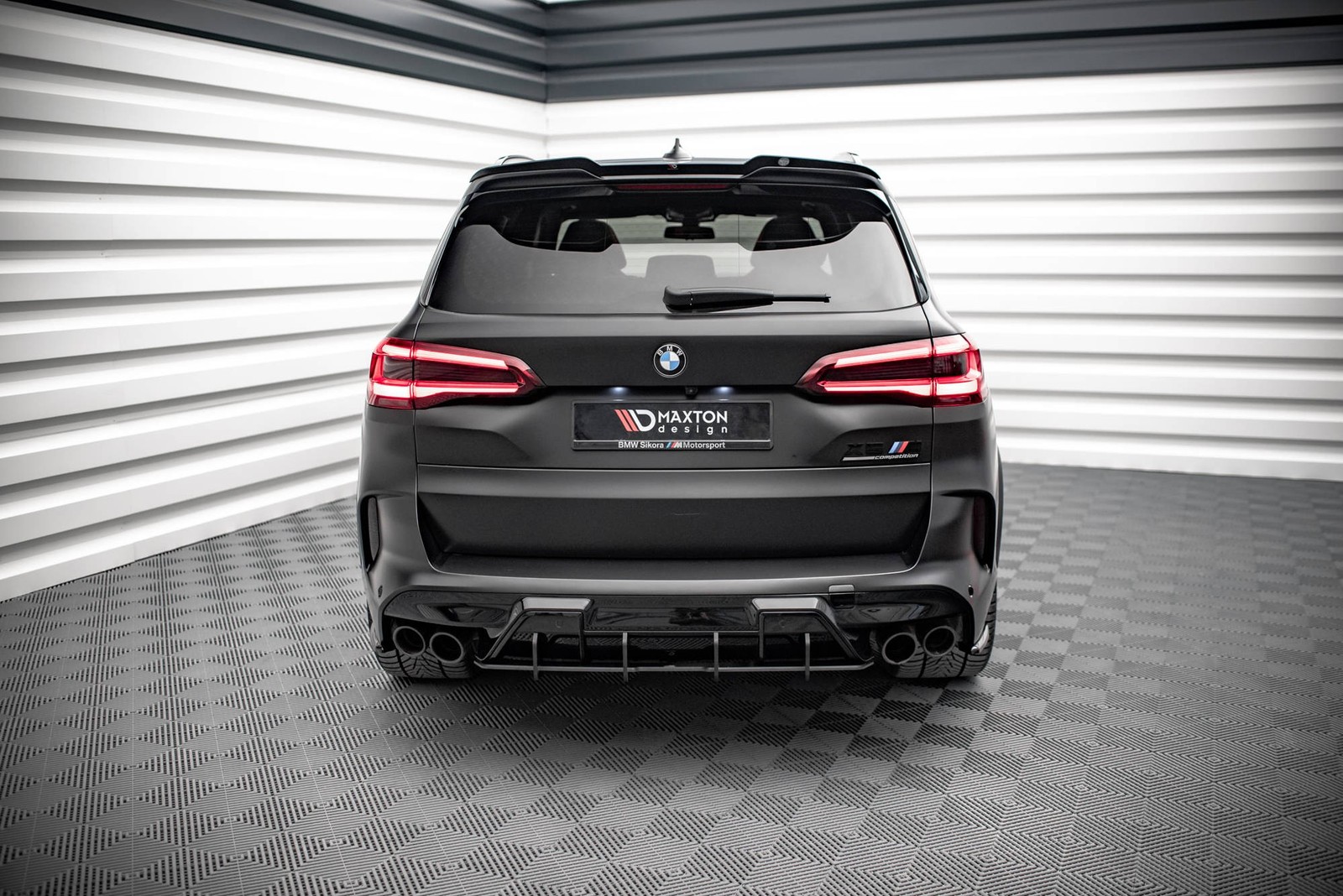 Diffuseur central BMW X5M F95 Maxton en ABS rouge durable