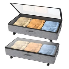 Under Bed Storage With Wheels50l Capacity Under Bed Storage With Clear Windowver