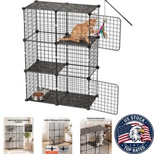Space-Saving Detachable 3-Tier Cat Cage - Perfect for Kittens Accessories