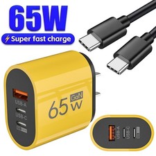 For Motorola Moto G 2025 2024 2023 /Play 65W USB-C Fast Wall Charger Cable