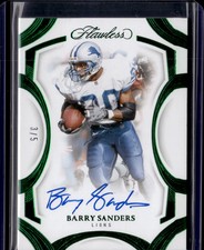 2026 Panini Flawless Football Barry Sanders Emerald /5 Flawless Frame Signatures