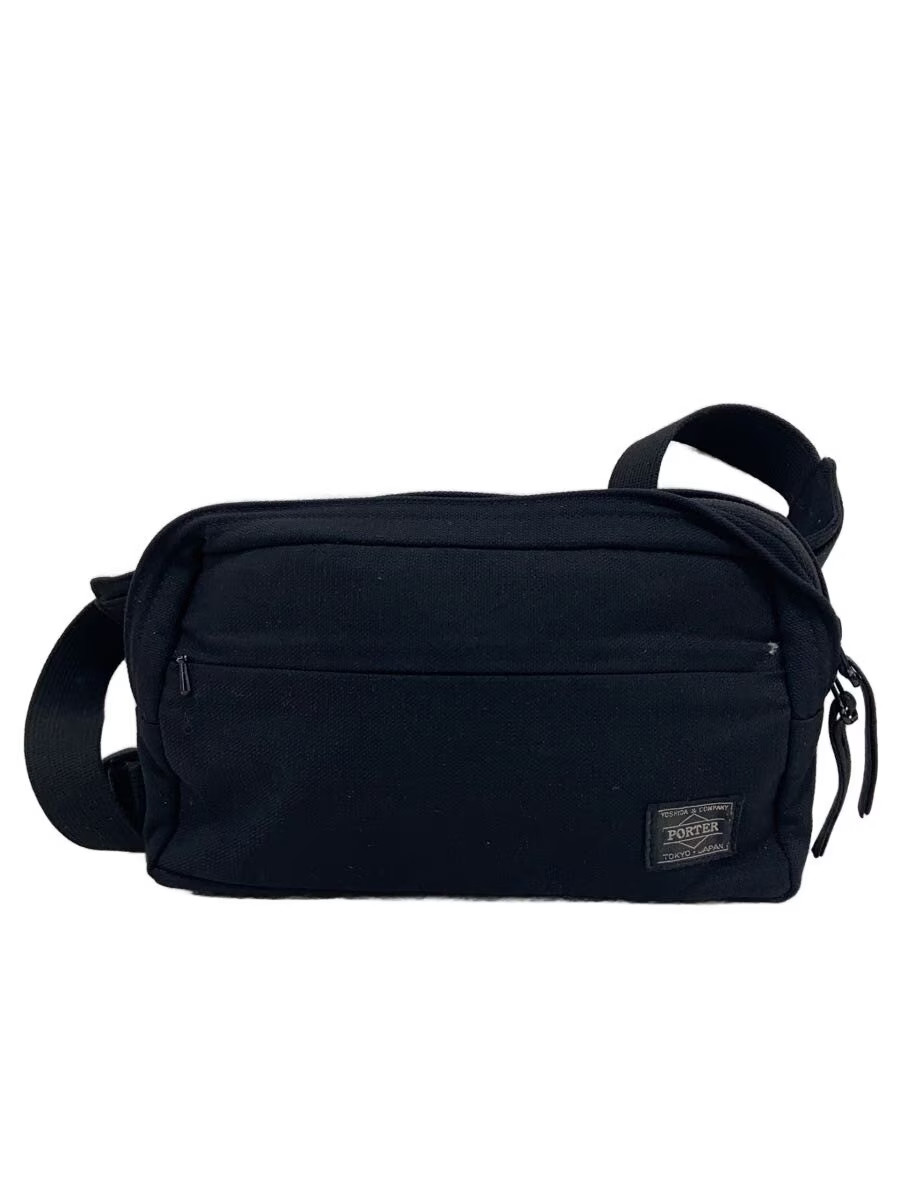 PORTER Shoulder Bag Canvas BLK Solid Color