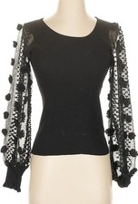 Y2K Black Bell Sleeve Babydoll Top S Lace Whimsigoth Fairygrunge Witchy