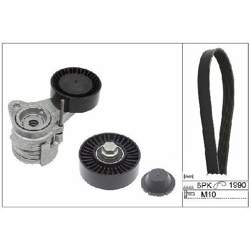 Keilrippenriemensatz FüR BMW X1 E84 3.0 09 Bis 11 INA N53B30A N51B30A-image