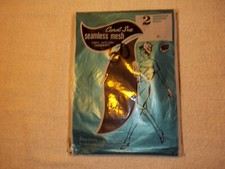 2 pairs Carol Sue nylon stockings seamless mesh