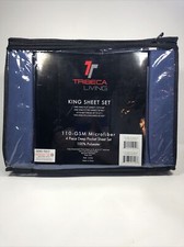 NEW Tribeca Living 110-GSM Microfiber 4 Piece Deep Pocket Sheet Set. Cal King