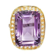 925 STERLING 925 SILVER RING NATURAL PURPLE AMETHYST  WHITE CZ SIZE 7.25