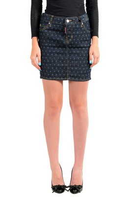 Dsquared2 Damen Dunkelblau Denim Bleistiftrock S It 40