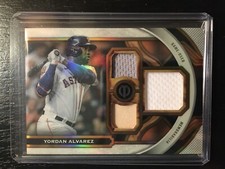 #19/25 Yordan Alvarez 2023 Topps Tribute Triple Relics Orange #TR-YA