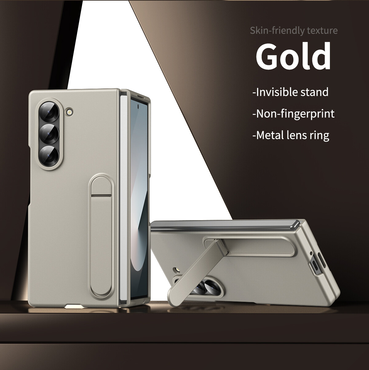 Skin Feel Protective Case Shockproof Cover+Bracket For Samsung Galaxy Z Fold 6 5-image