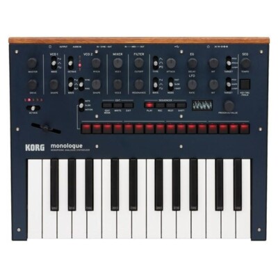 Korg Monologue-BL Monophonic Analog Synthesizer Dark Blue 25-keys Genuine