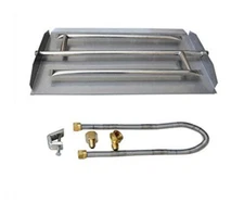 Stanbroil Stainless Steel Natural Gas Fireplace Triple Flame Pan Burner Kit,...