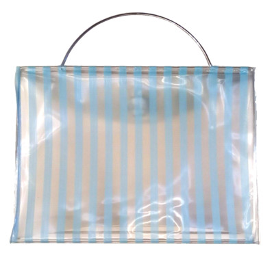 Davidoff Cool Water EMPTY Transparent Toiletry Bag VTG 90's PVC Metal Frame TOTE