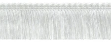 Bright White 1.25" Brush Fringe Trim First Snow [By The Yard]