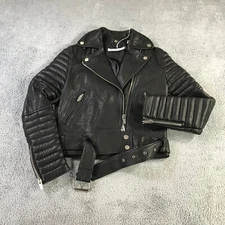 The Arrivals Jacket Womens  Small  Rainier Leather Moto Lamb Coat Full Zip Biker